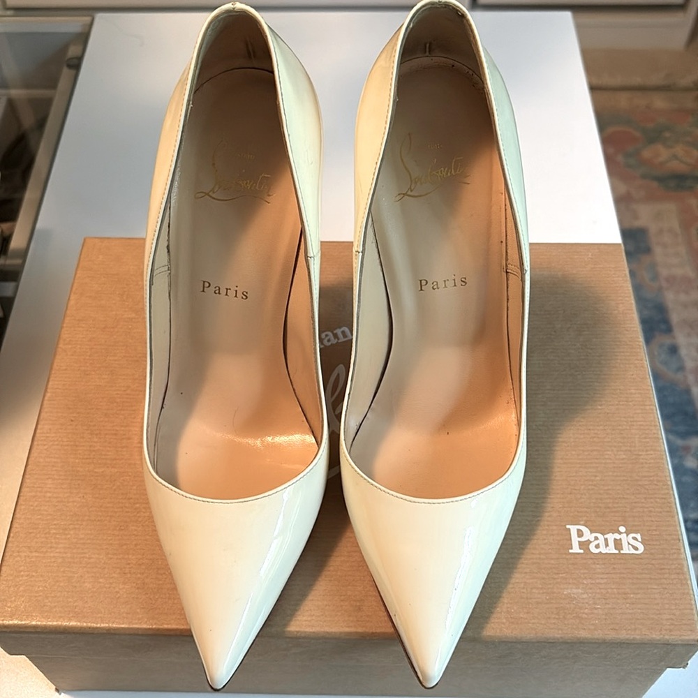 Christian louboutins so Kate in latte white
